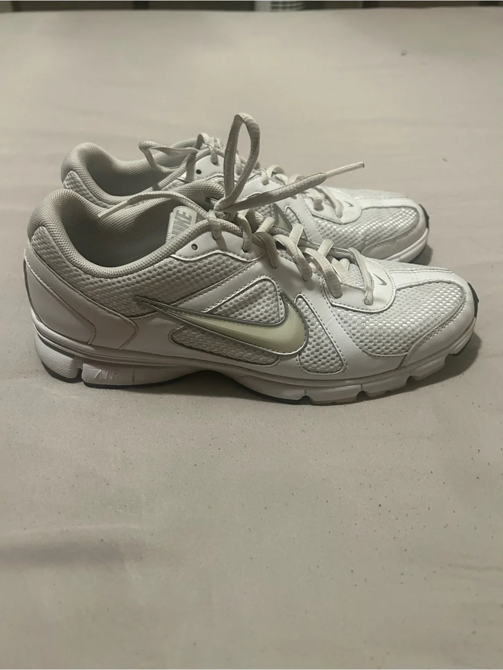 Nike White and Light Gray Women's Athletic Shoes
